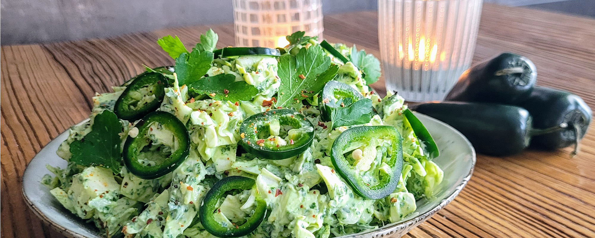 Green hot coleslaw